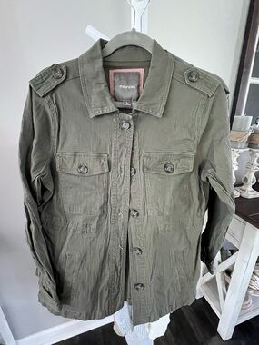 Maurices Olive Green Button-Up Utility Jacket